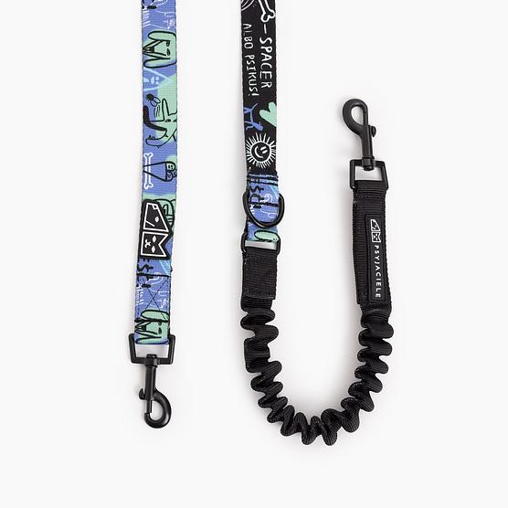 Adjustable leash with shock absorber "Walk or treat"
