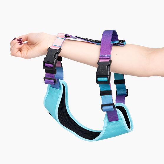 Stay-on pressure-free harness "Under my ombrella" turquoise
