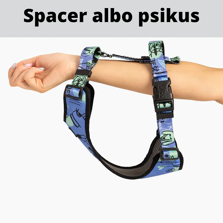 Stay-on pressure-free harness "Under my ombrella" turquoise - Master