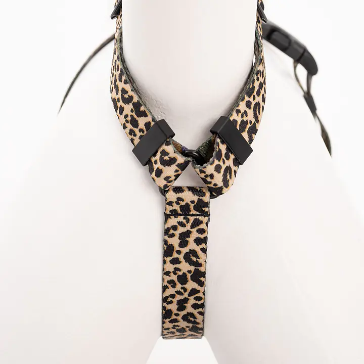 "Respect the wildness" dog or cat harness LOEPARD PATTERN ON THE TOP - Master