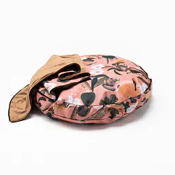 Cover for round pillow with a hood for your dog or cat  - pattern: Play with my nuts, Size: S