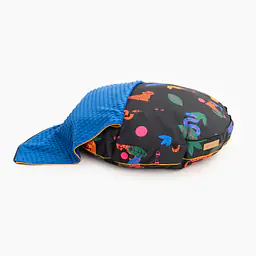 Round pillow with a hood for your dog or cat  - pattern: Eye of the tiger, Size: S