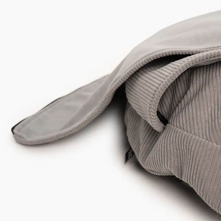 Cover for round pillow with a hood for your dog or cat  - pattern: Made in grey, Size: M