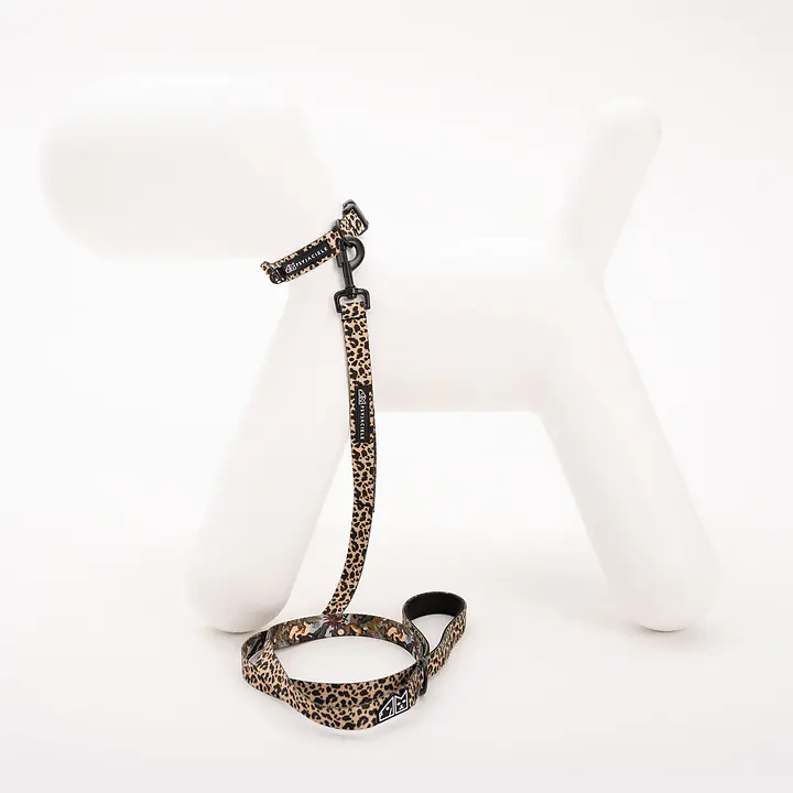 Dog or cat collar "Respect the wildness" LEOPARD PATTERN ON THE TOP - Master