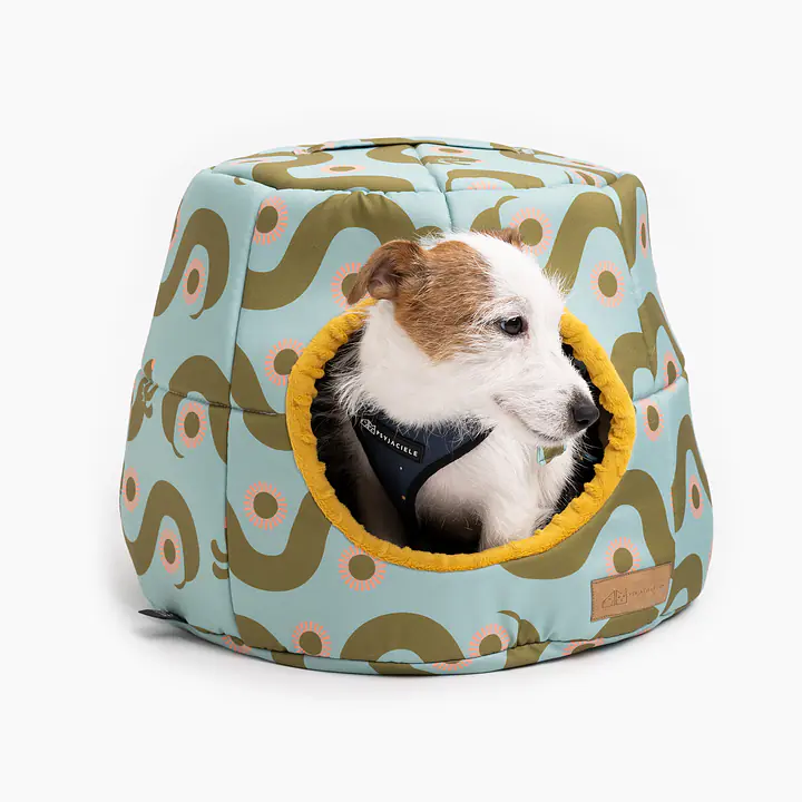 2-in-1 House and sofa for your dog or cat - pattern: Sausage dog, Size: S