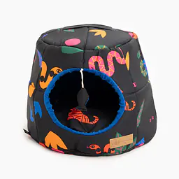 2-in-1 House and sofa for your dog or cat - pattern: Eye of the tiger, Size: S