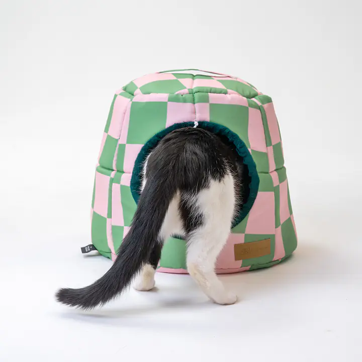 2-in-1 House and sofa for your dog or cat - pattern: World behind the bars, Size: M