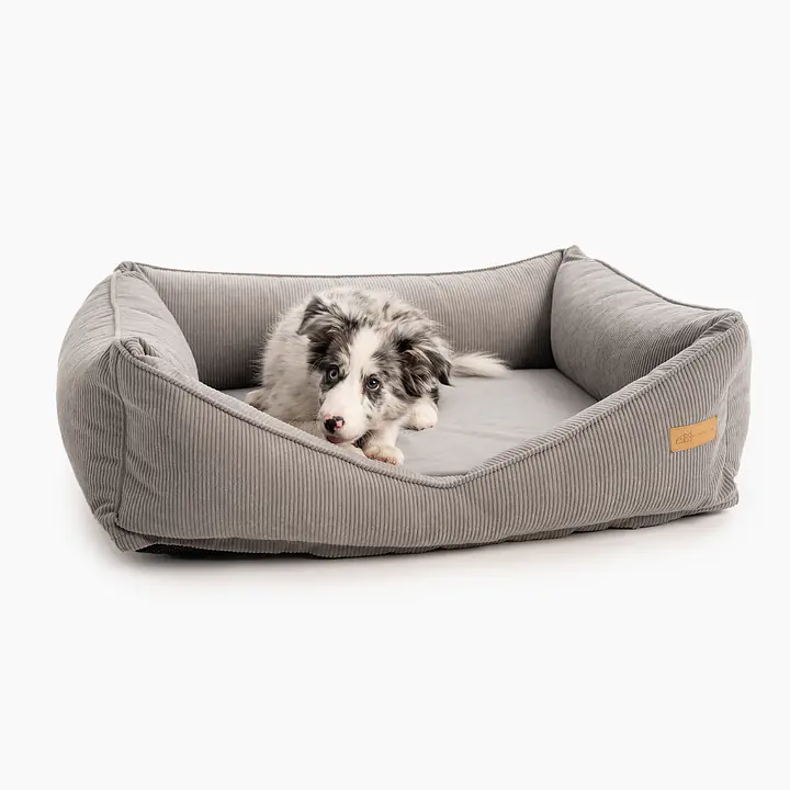 Ortopedic sofa for dogs or cats - pattern: Made in grey, Size: S