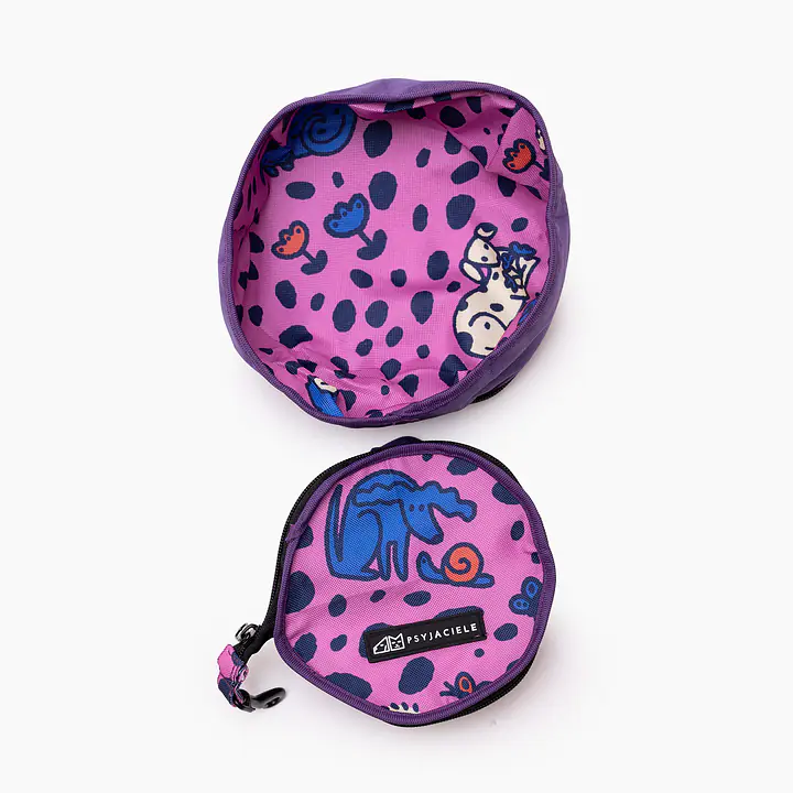 Foldable travel bowl  - pattern: Doggy style, Size: S