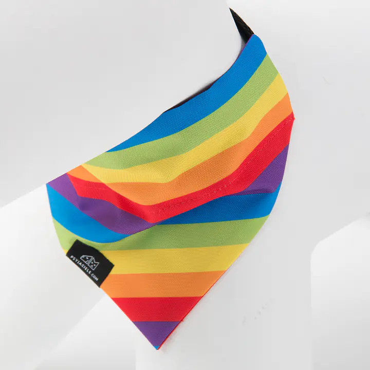 Bandana zakładana na obrożę - Wzór: Miłość, równość, gryzaki, Rozmiar: L
