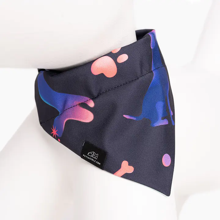 Bandana zakładana na obrożę - Wzór: Psychodelia, Rozmiar: L