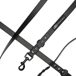 Smycz przepinana Biothane® - Size: M, Width: 16mm, and kolor taśmy: Black