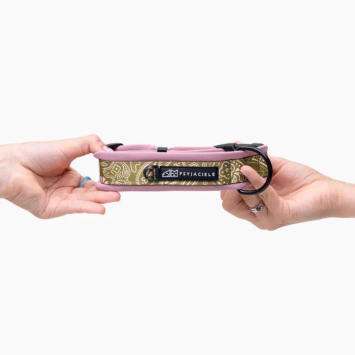Obroża z klamrą SUPER SOFT "Bandana no drama" MATCHA - Master