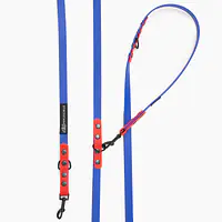 Smycz przepinana Biothane® dla psa lub kota "Indygo with Red" - Master