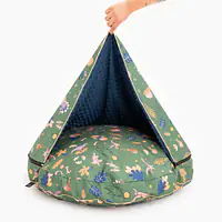 Legowisko okrągła poducha z kapturem dla psa lub kota "Oh my Gad" - Master