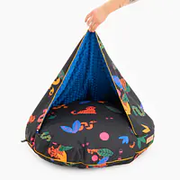 Legowisko okrągła poducha z kapturem dla psa lub kota "Eye of the tiger" - Master