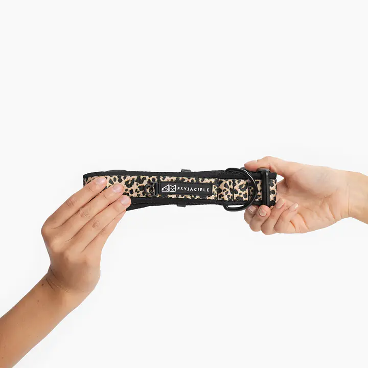 Obroża z klamrą SUPER SOFT "Pan tera mi kupi" PANTERKĄ DO GÓRY - Master