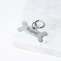Steel ID tag - bone - Master