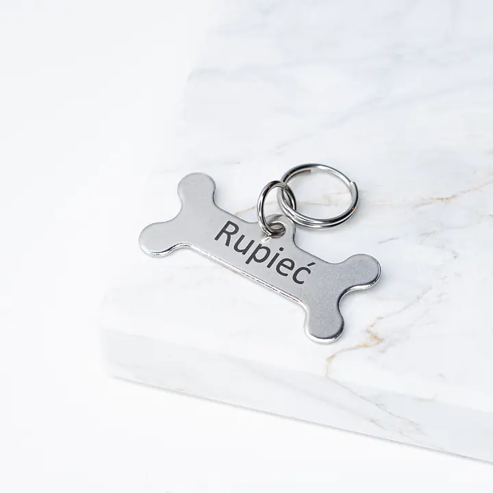 Steel ID tag - bone - Master