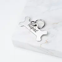 Steel ID tag - bone - Master