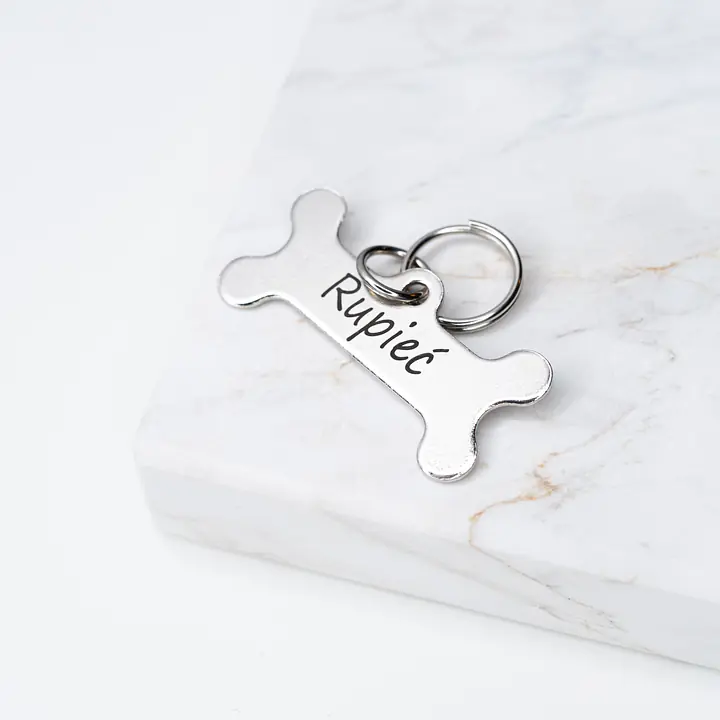 Steel ID tag - bone - Master
