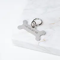 Steel ID tag - bone - Master