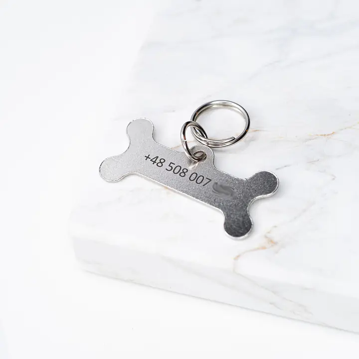 Steel ID tag - bone - Master