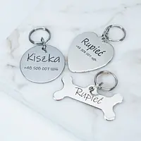 Steel ID tag - bone - Master