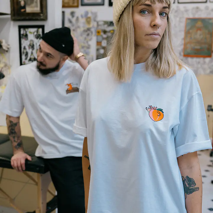 Koszulka z haftem biała  - Master