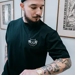  T-shirt with embroidery black - Master