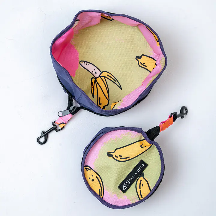 Foldable travel bowl for dogs "We went bananas" - Master