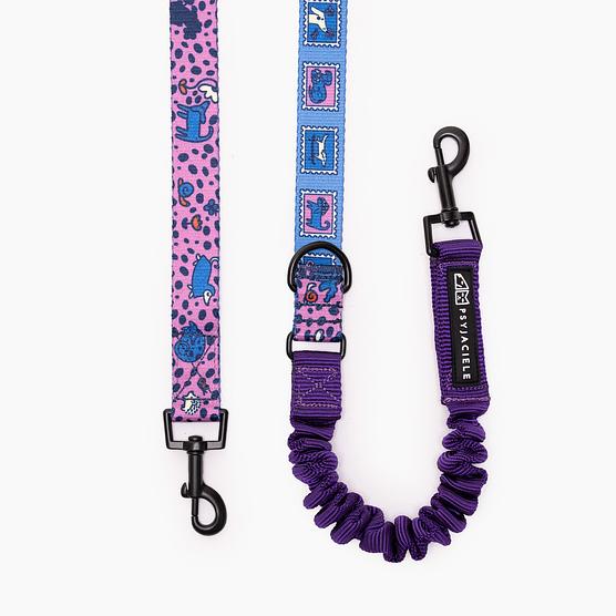 "Doggy style" leash with a shock absorber