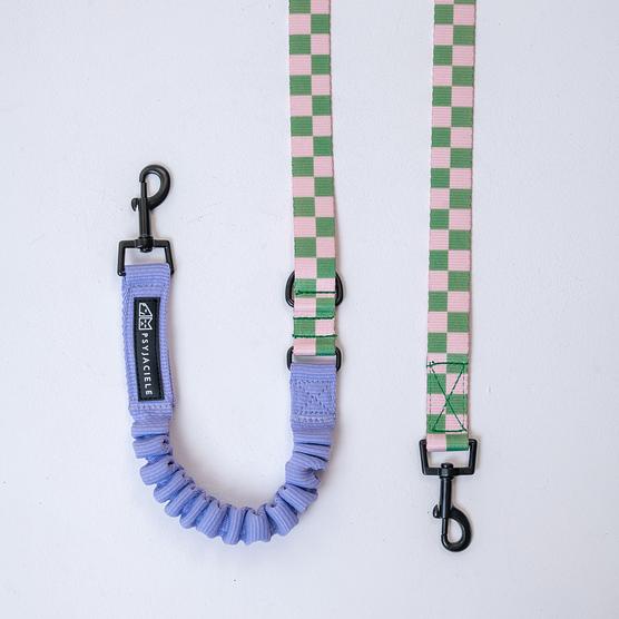 Smycz przepinana z amortyzatorem dla psa lub kota "Świat zza krat taki kolorowy" 