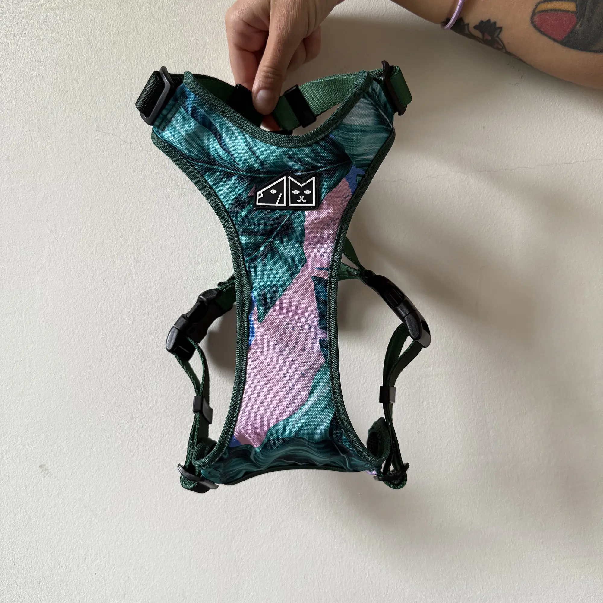 WYPRZEDAZ Szelki bezuciskowe dla psa lub kota "Mokry sen kury" + "Ombre zieleń" - Master